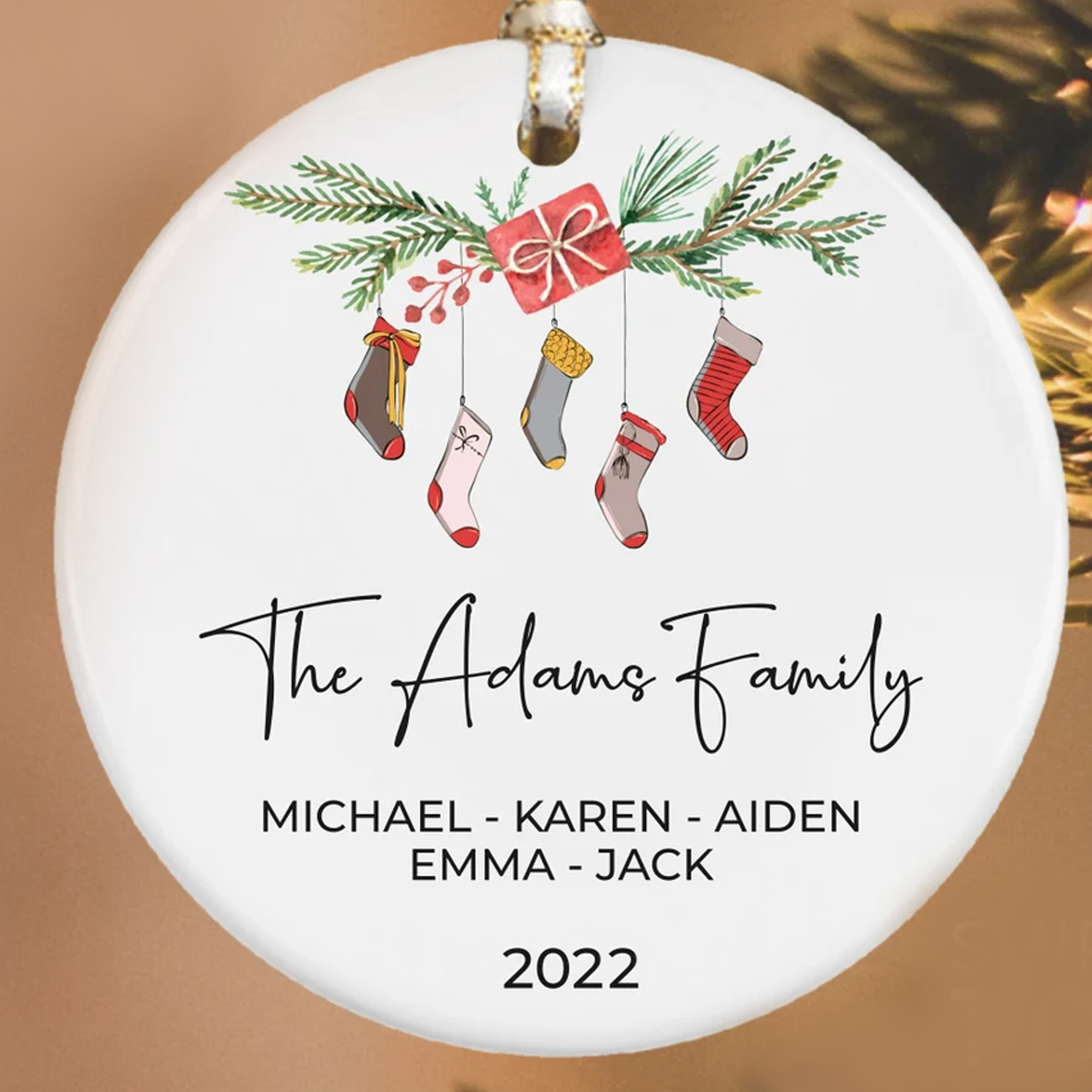 Personalized Family Christmas Ornament Family Christmas Keepsake Family Christmas Gift Christmas Ceramic Ornament 2022 Ornament